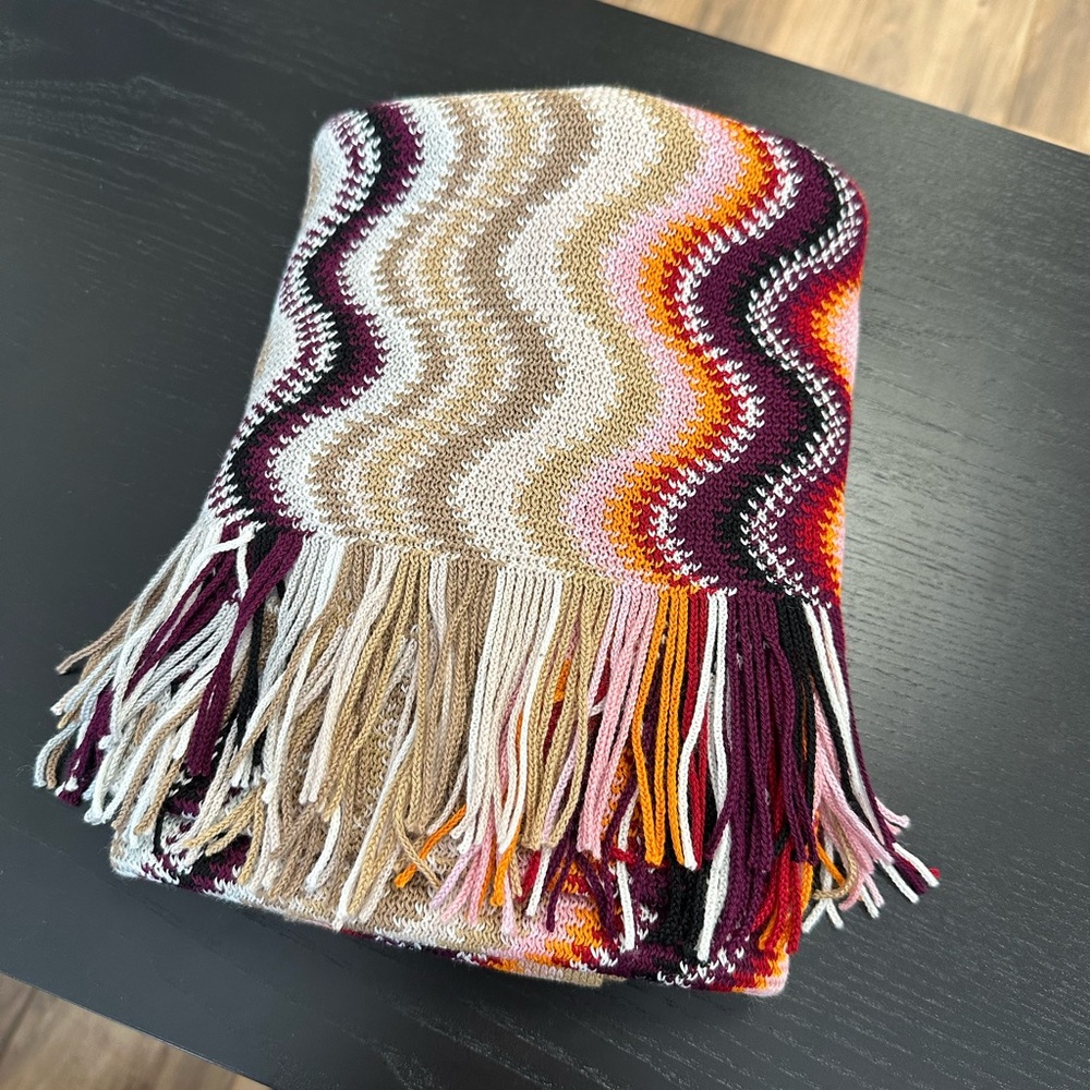 Missoni Fringe Wool Multicolor Scarf.